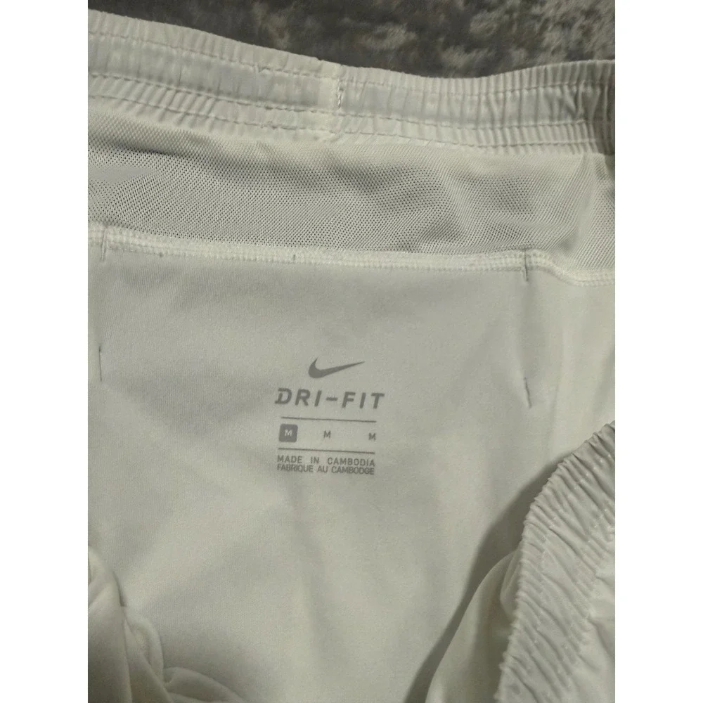 Nike Running Shorts Womens Size Medium White Dri-FIT Mesh Inset Athletic Gym